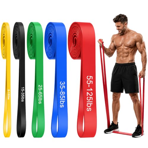 Resistance Bands for Working Out, Pull Up Assistance Bands for Men & Women, Exercise Bands for Full-Body Training, Physical Therapy, Fitness, Stretch Workout Bands at Home, Gym