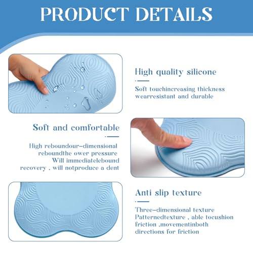 2 Packs Yoga Knee & Elbow Cushions - Extra Thick Foam for Knees, Elbows, Wrists, Hands & Head - Pilates & Kneeling Pads - Support Foam Pads for Women & Men - color: 4pcs- Blue + Black