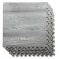 100 Sq. Ft 3/8 Inch Thick Printed Foam Tiles Interlocking Foam Mat, (24" x 24", 25 pcs), Natural Gray Wood Grain Style, Protective Flooring for Home, Exercise or Trade Show - color: Natural Gray