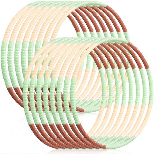 Vinsot Detachable Plastic Hoops for Kids, Adjustable Exercise Hoops Equipment for Sports, Dance, Outdoor Games, Parties and Pet Training - color: Earth Tone Mix