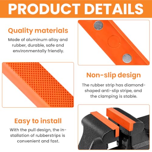 4.5" Soft Jaws for Bench Vise, Strongly Magnetic Vice Jaw Covers Protectors, Vise Jaw Pa-ds with Non-Slip Waffle Surface, Multi-Groove Design for Wood, Metal, Plastic(SIZE:2 Pair)