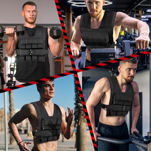 Weighted Vest Men 26lbs | 35lbs | 45lbs, Weighted Workout Vest With Removable Iron Weights, Weight Vest for Men and Women, Heavy Duty Weighted Exercise Vest for Strength Training Running Walking - size: 45lbs