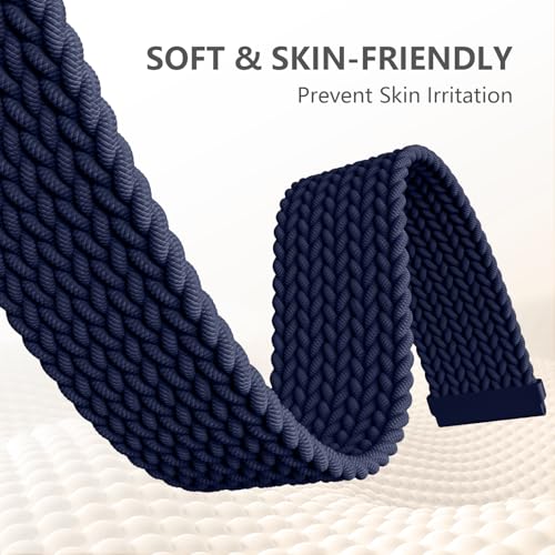 Maledan Compatible with Fitbit Versa Bands for Men & Women, Soft Stretchy Breathable Bracelet Replacement Bands for Versa 2/Lite/SE/Strap Accessories, Blue - color: 8-Blue