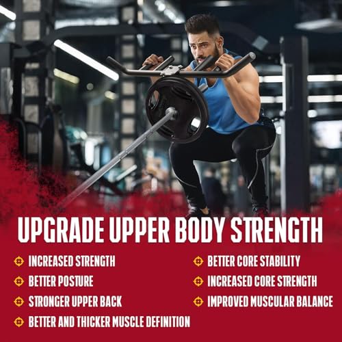 Yes4All Exercise Machine Adjustable T Bar Row Attachment, D Row Handle/Landmine Handle Attachment with Textured Rubber Handles - color: J. Black - Multigrip Rowing Handle