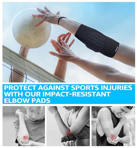 HiRui Elbow Pads for Teenagers Men and Women - Basketball Baseball Elbow Brace for Collision Avoidance and Support - color: Black, size: X-Large
