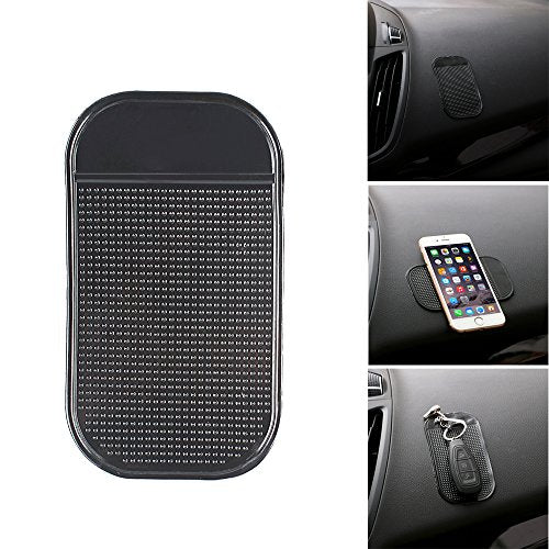 Car Dashboard Non Slip Mat, Bysameyee 5-Pack Anti-Slide Sticky Extra-Thick Dash Pad for Radar Detector, Cell Phone, Keys, Glass, Mirrors, Metal, GPS, Coins - size: 5.5 x 3.2 Inch