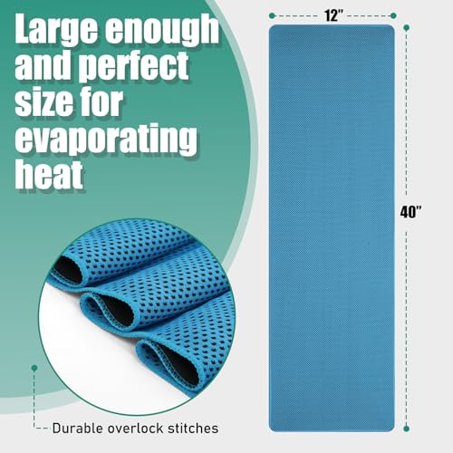 Cooling Towels Pack of 30, 40"*12" Neck Cool Towel Bulk, Cold Towels for Neck and Face, Cooling Rags Sports Towel for Hot Weather, Running, Soccer, Yoga, Gym, Golf - color: 10grey/10darkblue/Lightblue