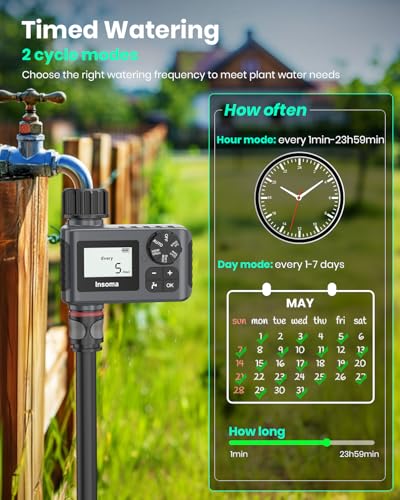 2 PCS Water Timer for Outdoor Garden Hose, Water Sprinkler Timer with Rain Delay/Manual/Automatic Drip Irrigation and Lawn Watering System for Yard - size: 1 Zone-Plastic-2 Pack