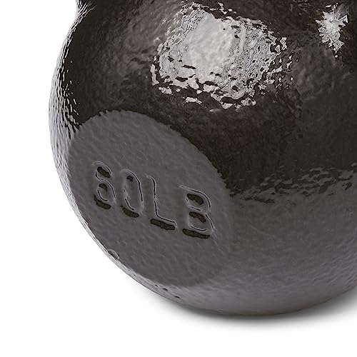 Amazon Basics Cast Iron Kettlebell for Strength Training, Textured Wide Handle, Black