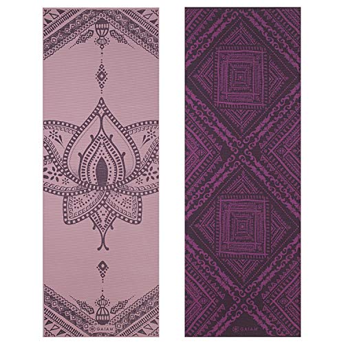 Gaiam Yoga Mat - Premium Print Reversible Extra Thick Non Slip Exercise & Fitness Mat for All Types of Yoga, Pilates & Floor Workouts - color: Inner Peace Lotus