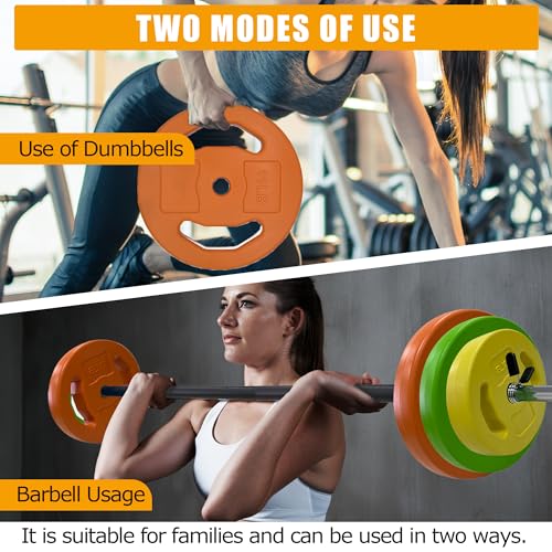 40 LBS Adjustable Barbell for Lifting, Barbell Weight Set with Round PU Coated Plates & 51 Inch Bar, Cardio Pump Set, Adjustable Free Weights for Home Gym Strength Training - color: Multi-color-Round-40LB