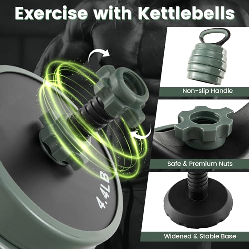 GYMAX Adjustable Dumbbell Set, 4 in 1 Free Weight Set with Connector, 92/47 LBS Used As Dumbbells, Barbells, Kettlebells, Push up Stands, Weight Lifting Training Equipment for Home Gym Workout Exercise - color: 92 LBS