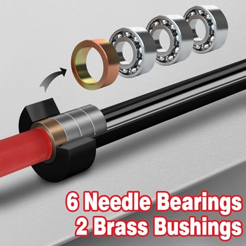 7ft Olympic Barbell for Strength Training, Olympic Weightlifting | 500 700 1000LBS Capacity, 2 Inch 45lb Weight Bar for Squat, Home Gym Fitness Equipment, Bench Press, Deadlift, Powerlifting - color: Red-1000LBS