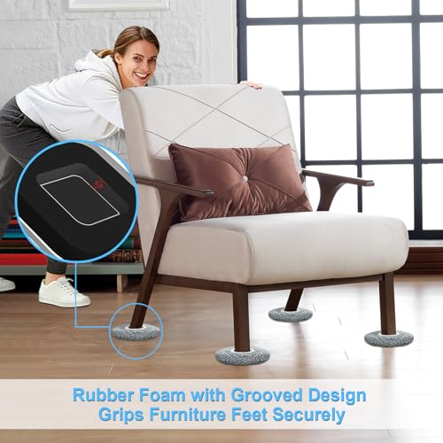 New Upgrade Furniture Movers Sliders - Multi-Surface Furniture Sliders | 4.3" Moving Sliders with Anti-Slip Groove - 8PCS Moving Pads and 8 Hardwood Socks - Protect Floor and Easily Move Furniture - size: 4.3in 8+8Pack
