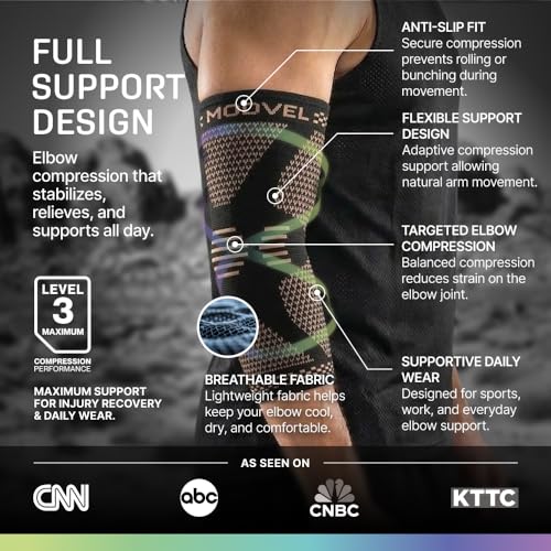 Modvel 2 Pack Elbow Brace - Golfer's Elbow Compression Sleeve Support for Joint Pain Relief, Recovery, Tendonitis Braces, Tennis Elbows Brace For Men & Women, Workout & Weightlifting Arm Wrap - color: Copper, size: Large