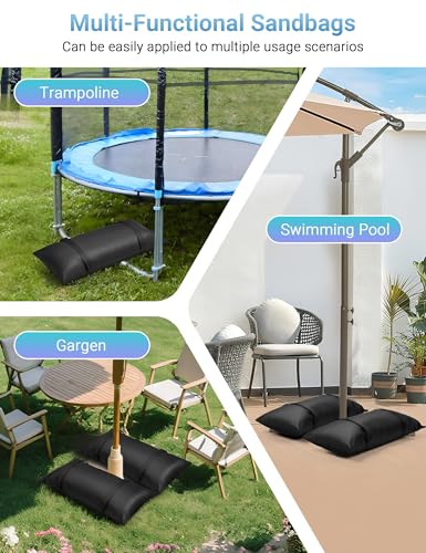 2 Packs Umbrella Base Weights Sandbags, Outdoor Sand Bags for Weight, Weatherproof Heavy Duty Weight Sandbag for Garden Furniture Umbrella Stand Cantilevers Poolside Accessories - size: 2 Pack