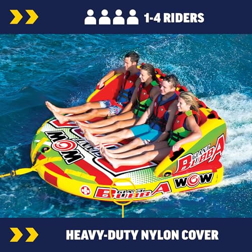 Wow Sports Bubba Towable Tubes for Boating, Boat Accessories for Tubing, Water Tube for Boats - style: 1 to 4 Person