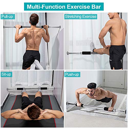 Pull Up for Doorway, Adjustable Door Mounted Chinning Heavy Duty Steel Body Workout Chin Up for Home Gym Exercise Fitness
