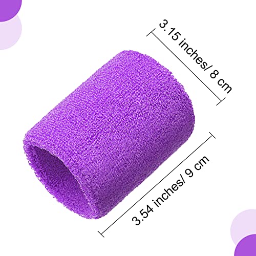 Willbond Wrist Sweatbands, Sports Sweatbands for Competition, Sweat Absorbent, for Basketball, Tennis, Football, Running and Work (Pack of 6) - color: Light Purple