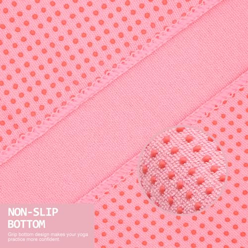 Eunzel 2 Pack Hot Yoga Towel with Grip Dot, Non Slip Yoga Mat Towe Sweat Absorbent Towel for Hot Yoga,Bikram, Pilates and Fitness 72" x 24", Pink - color: Pink