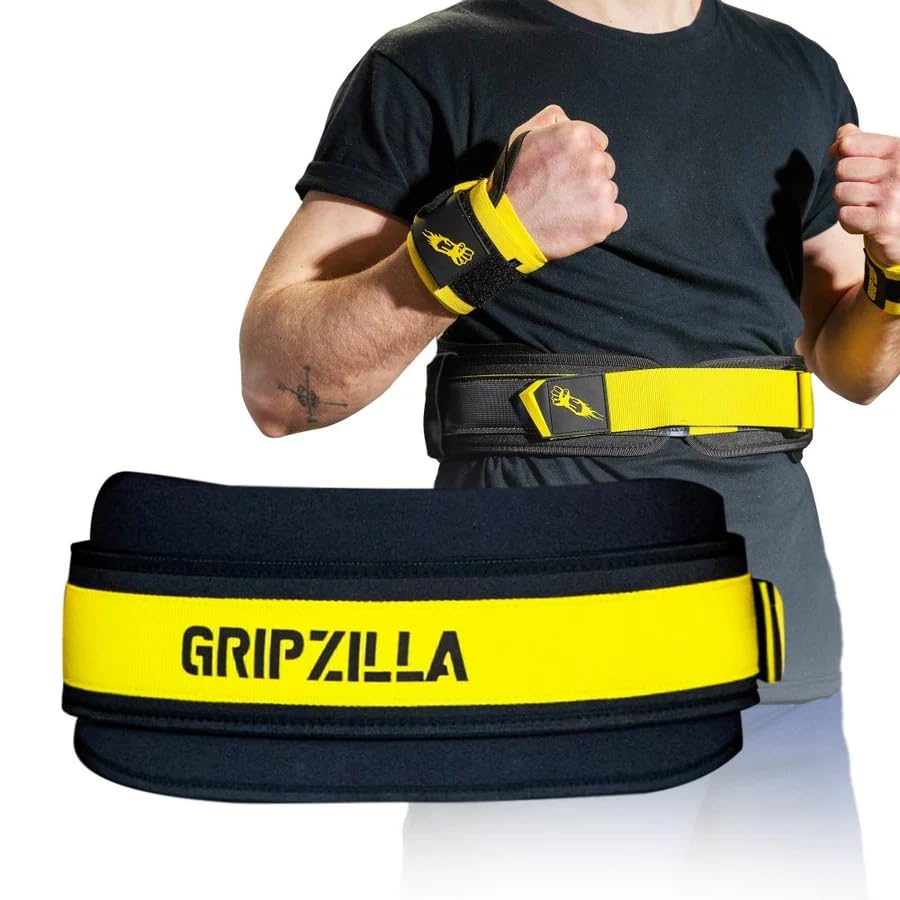 GRIPZILLA Weight Lifting Belt for Men & Women – Gym Belt for Back Support, Powerlifting, Deadlifts, Squats, Bodybuilding, Workout, Cross Training, Quick Lock Buckle Weightlifting Belt, Fitness Gear
