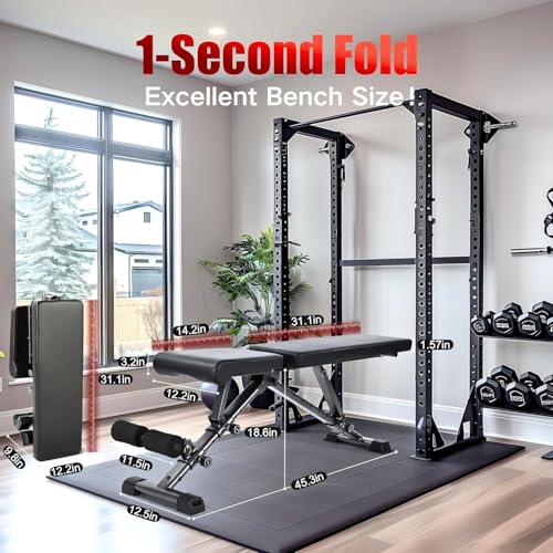BARWING Adjustable Weight Bench Workout Bench, 1000/1300 LBS Heavy Duty Incline Decline Bench for Home Gym, Easy Assembly Foldable Training Lifting Bench - color: Dark Gray