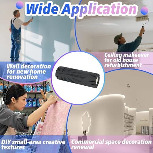 9-inch Crow's Foot Pattern Wall & Ceiling Special Textured Roller, High-Adhesion Drywall Texturing Tool for Uniform Pattern & Effortless Use