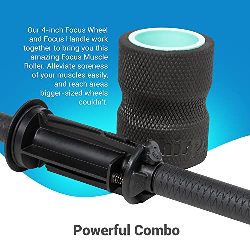 Chirp Focus Muscle Roller, Focus Wheel and Roller Handle in One, On-The-Go Muscle Massage Tool, Stretching Equipment, Targets Pressure Points, Focused Neck & Back Massager - 4" Holds Up to 500 lbs - style: Muscle Roller
