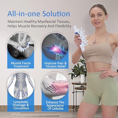 Fascia Massage Tool Myofascial Release Blaster Tools for Anti-Cellulite Skin Soothing Lymphatic Drainage Trigger Point Deep Tissue Neck,Shoulder,Lower Back,Psoas,Thighs,Butt & Full Body (Blue) - color: Blue, size: Small