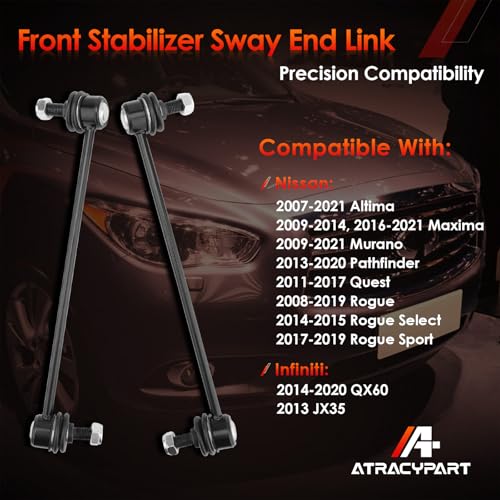 Front Sway Bar Links 2pcs Fit For 2007-2021 Infiniti QX60 JX35 Quest Rogue | Also Fits 2007-2021 Altima Maxima Murano Pathfinder, Replaces#: K750094, K750095, Stabilizer End Link Suspension kit