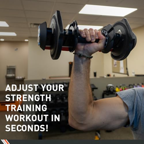 BodySport 40 Pound Adjustable Dumbbells – Includes 12 Free Weights, Ranging from 3 to 40 Pounds, Ideal for Home Gym Workouts and Weight Training - style: 40LB - PAIR
