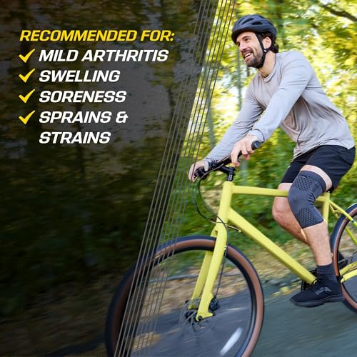 Futuro Premium Compression Knee Sleeve with Stabilizers, Removable Stabilizers, Advanced Customizable Compression Sleeve, for Mild Arthritis, Swelling, Soreness, Sprains, and Strains, Medium - size: Medium