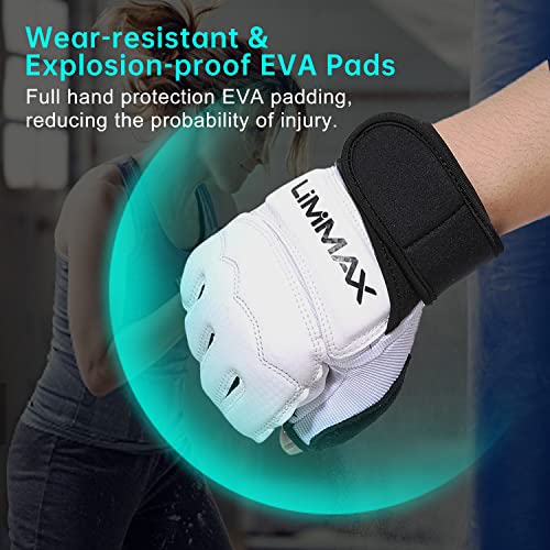Kickboxing Sparring Gloves TKD Gloves for Men Women Half Finger Boxing Gloves Fighting Gloves Boxing Gloves for Punching Bag Training Gloves for Men Women Black - color: white, size: Small