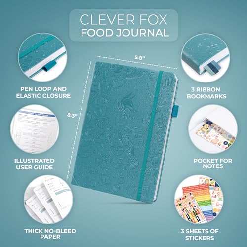 Clever Fox Food Journal - Daily Food Diary, Meal Planner to Track Calories & Nutrients, Weight Tracker Notebook, A5 (Aquamarine) - color: Aquamarine, size: A5 (5.8'' x 8.3'')