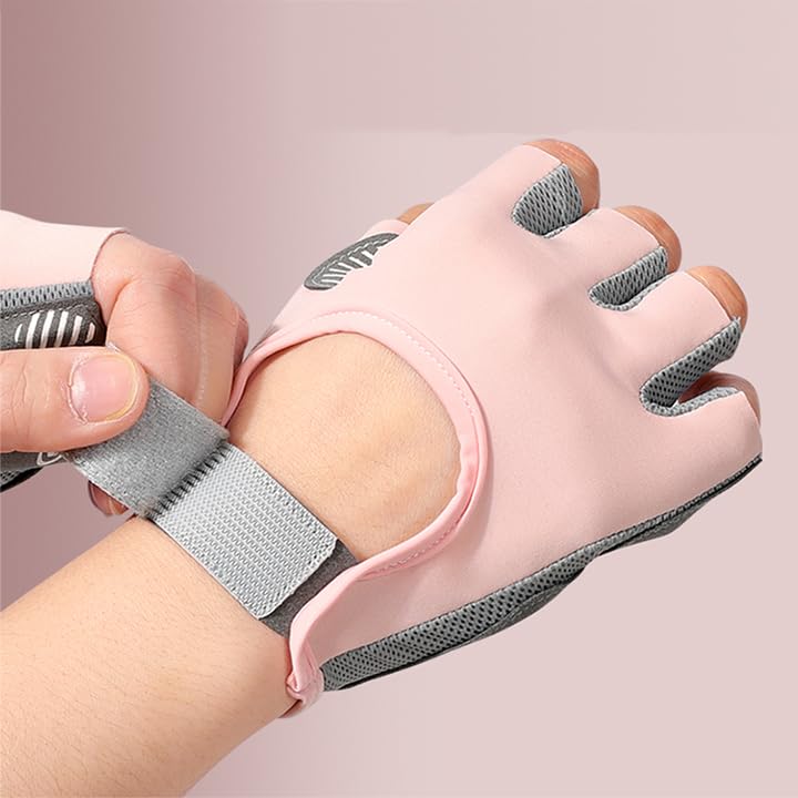 FGSS Workout Gloves for Men Women Exercise Gloves for Weight Lifting Fitness Cycling Gym Training with Grip Cushion Pads - color: Pink
