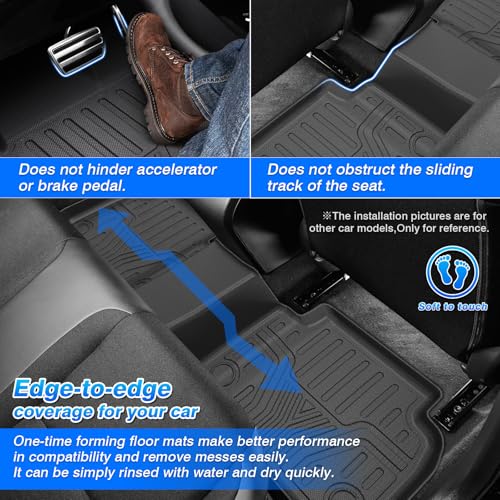 Civic Floor Mats - Floor Liner for Honda Civic 2022-2026 Sedan Hatchback Si (Include Sport, Not for Hybrid) & Acura Integra 2023-2026 Accessories (Only Fit 2nd Row Has USB Port) - size: 4)Honda Civic【22-26】 Acura Integra【23-26】