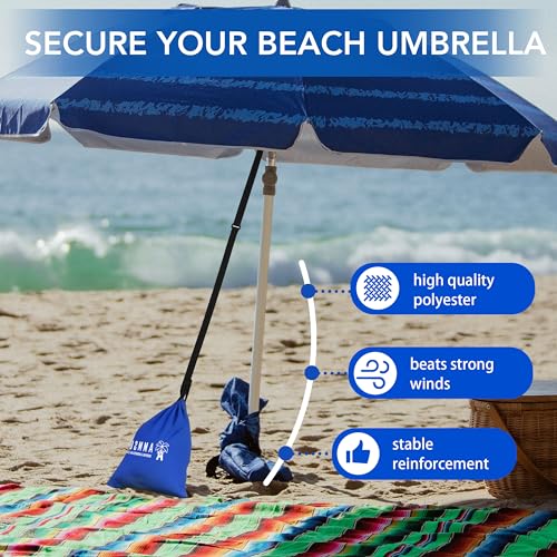 AMMSUN Beach Umbrella Sand Bag Umbrellas Anchor Weight Bags Anchor for Heavy Duty High Wind Resistant Beach Shade Tent Outdoor Canopies Windproof Portable Safe Stand Holder Universal Fit