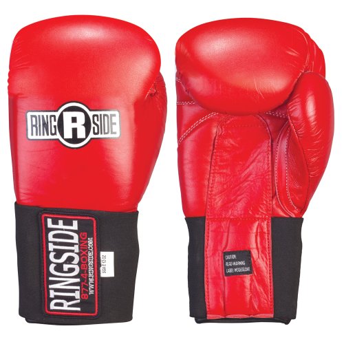 Ringside Competition-Like Safety Sparring Gloves Hook & Loop - color: Red, size: 12-Ounce