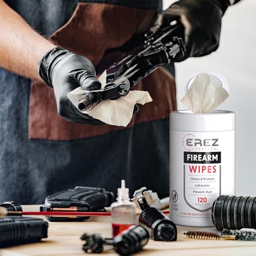 Gun Cleaning Supplies: 120 Gun Cleaning Wipes, 5"x7" CLP Gun Cleaner Lubricant - Clean, Lubricate, Protect - MIL-PRF-32033 (NATO O-190) Field & Range Gun Cleaning Cloth