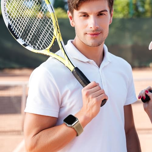 6 Pack Sport Nylon Loop Band Compatible with Apple Watch Band 38mm 40mm 41mm 42mm 44mm 45mm 46mm 49mm for Women Men, Adjustable Breathable Braided Straps for iWatch Series 11/10/9/8/7/6/5/4/3/SE/Ultra - color: Lake Blue/Light Beige/Lilac/Pomegranate/Smoke