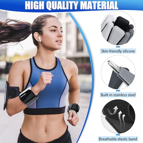 BECOJADDE Ankle Weights for Women Wrist Weights Set of 2 (1 lb/2 lb Each) Adjustable Arm Leg Weight for Womens Men Suitable for Walking Swimming Running Pilates Yoga Gym - color: Gradient Black, size: 2lb Pair (1lb Each)