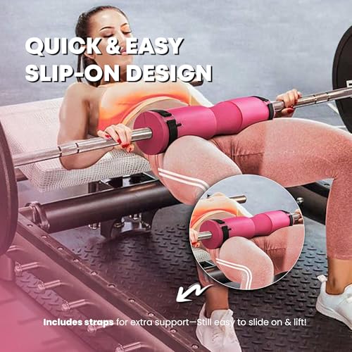 Advanced Squat Pad - Barbell Pad for Hip Thrusts, Squats & Lunges - Neck & Shoulder Squat Bar Pad Cushion Support Foam for Extra ComfortPremium Squat Pad - color: Pink