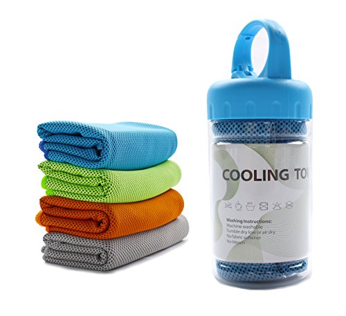 Cooling Towel Microfiber Towels for Instant Relief Sports Towel Headwear for Golf Swimming Football Workout Gym 40"x12" Travel Towel for Sweat,Blue - color: Blue