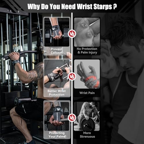 MANUEKLEAR Gym Straps Weight Lifting, Double Leather Lifting Straps for Men Deadlift with Cushion Wrist Loop, Gym Lifting Wrist Wraps for Weightlifting - color: Size S - Gray