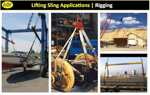 LIFTEX® - Trusted Since 1955 | Polyester Flat Eye Lifting Sling | 1-4" Widths, 3-30' Lengths, 2-Ply | Lifting Rigging Moving Hoisting Straps (1" 2-Ply Flat Eye | 3200 lbs Vertical, 6 FEET) - color: 1" 2-Ply Flat Eye | 3200 lbs Vertical, size: 6 FEET