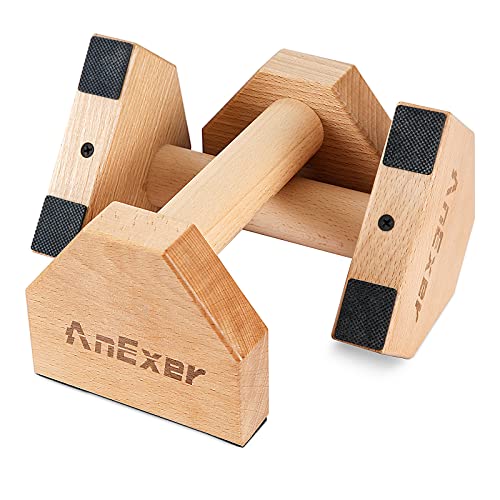 Push Up Stands, Handstand Parallettes Bars, Solid Wood Push Up Bars with Non-Slip Mat Push up Handles for Floor Exercise Home Workout Equipment for Men & Women Strength Training - color: Beech Wood-20cm