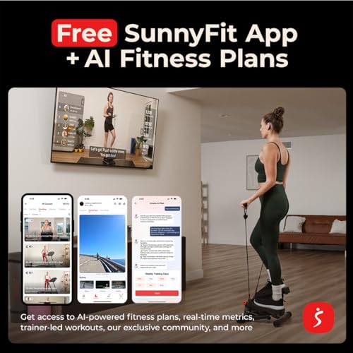Sunny Health & Fitness Twist Steppers with Resistance Bands, Compact Mini Stair Step Machines for Low-Impact Home Cardio Workouts - color: Black Matte