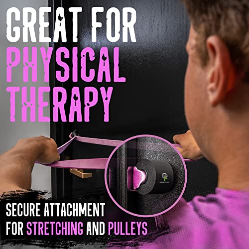 Gradient Fitness Door Anchor for Resistance Bands | Heavy Duty Resistance Band Door Anchors for Stretching Straps, Physical Therapy Exercises & Closed Loop Bands. Door Anchor for Home Gym Workout - color: Pink