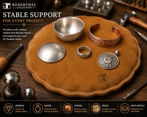Rosenthal Collection Leather Sandbag for Jewelry Making - 6" Metal Forming, Engraving, & Silversmithing Pad - Round Sack Leather Sand Bag - size: 6 Inches