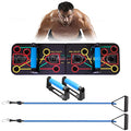 Multi-use 10 in 1 Push Up Board for Upper Body Strength Training. Push up board with resistance bands attachments for home workouts.